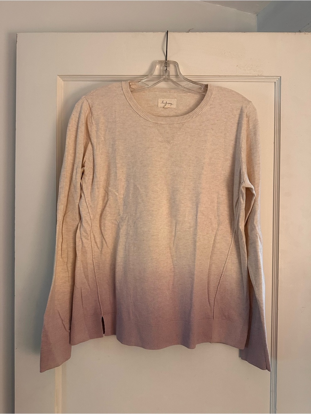 Lou & Grey Pale Pink/purple ombré Crewneck Sweater